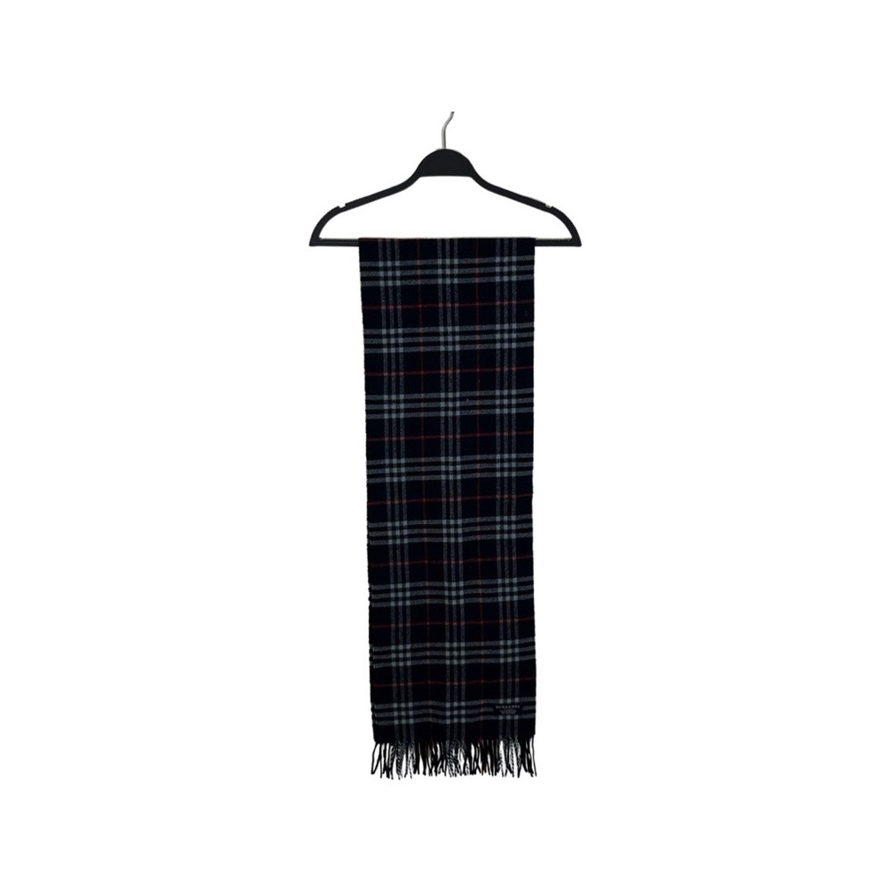Burberry Dark Blue Nova Check Lambswool Scarf - Picture 3 of 7